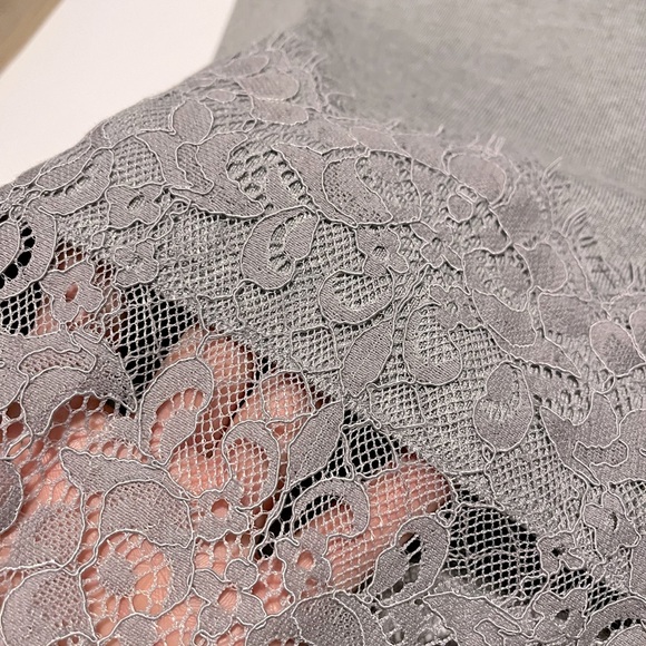 NWT🍀Tribal Women's Gray Long Sleeve Mock Neck Lace-Overlay Sweater Dress Size S - Picture 7 of 13